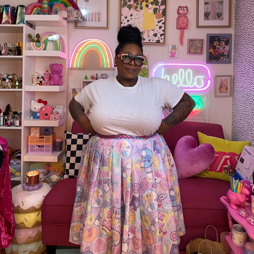 Unique Vintage x Polly Pocket Tiny & Cute Print Berrie Swing Skirt